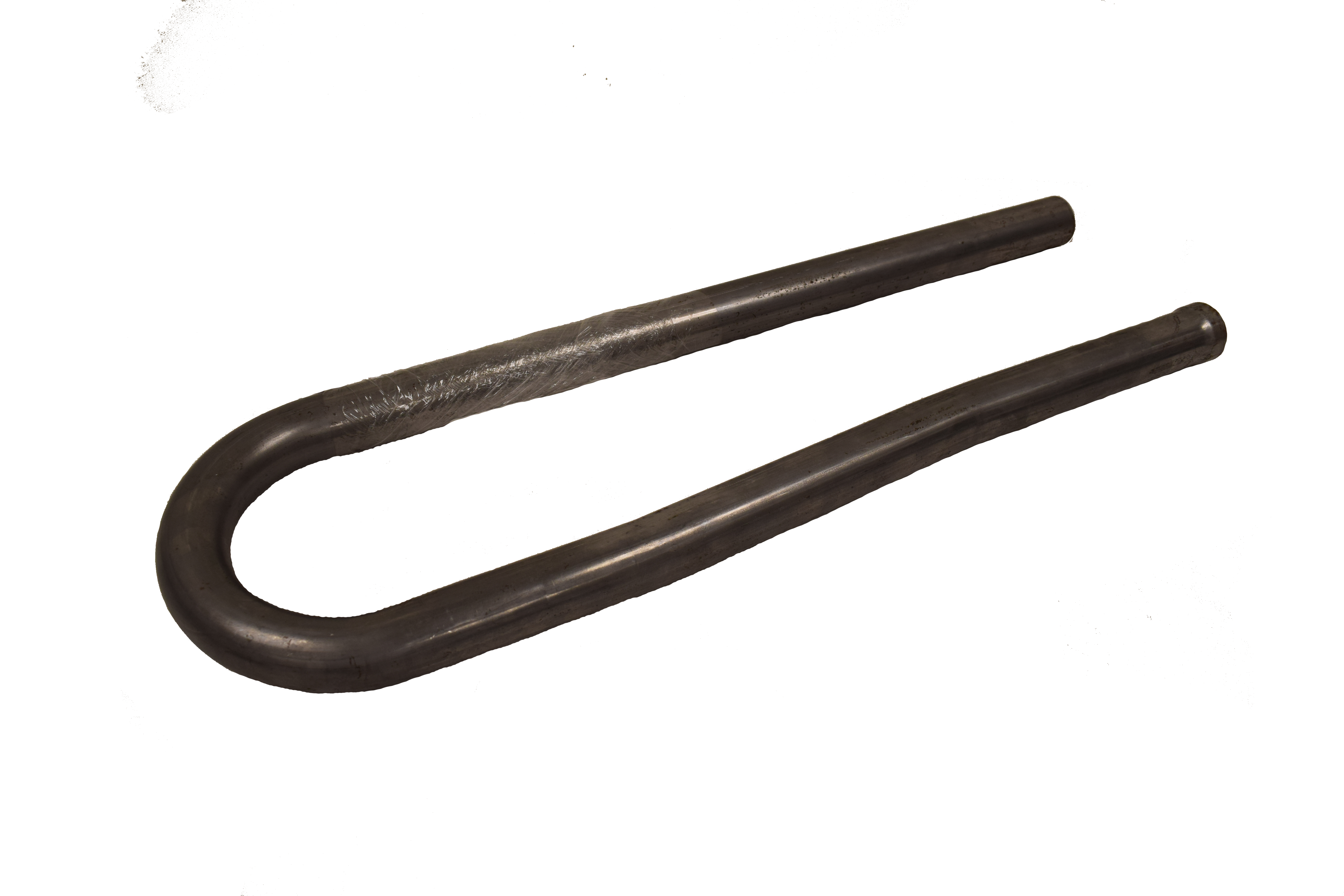 Black carbon steel radiant heat tubing for industrial and warehouse heating systems